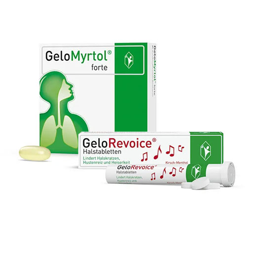 SparSet: 1x GELOMYRTOL forte* 20 St + 1x GELOREVOICE Halstabletten Kirsch-Menthol 20 St