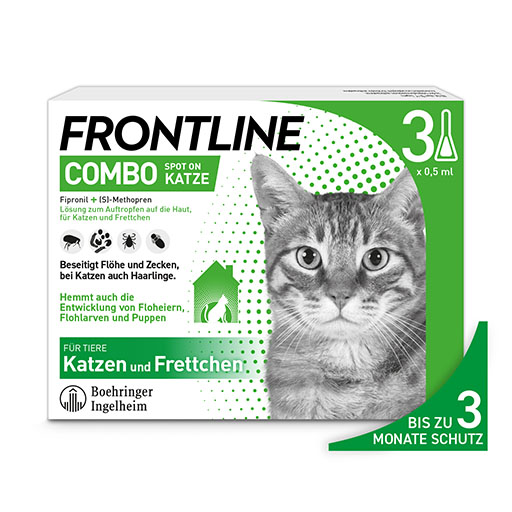 FRONTLINE COMBO&reg; gegen Zecken, Fl&ouml;he (Fl&ouml;he, Eier, Larven, Puppen) bei Katzen